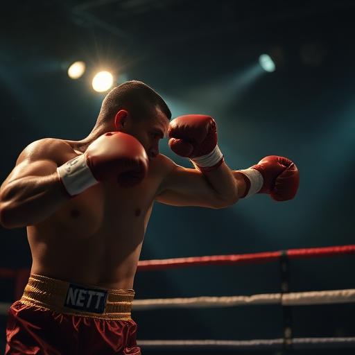 Boxing action shot