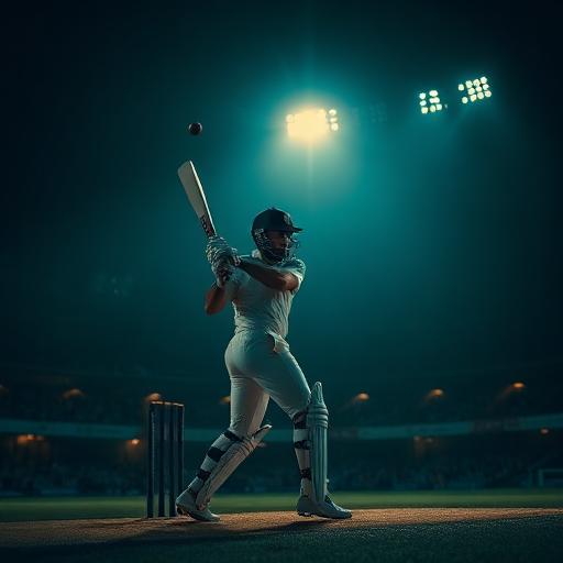 Cricket action shot