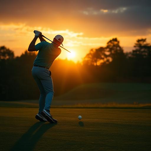 Golf action shot