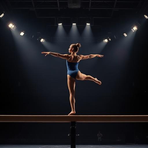 Gymnastics action shot