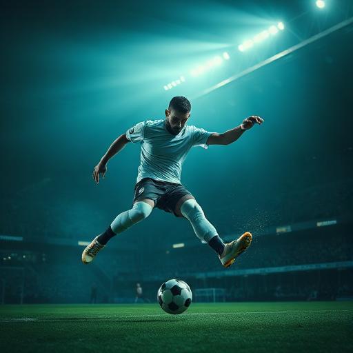Soccer action shot