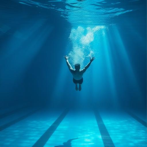Swimming action shot